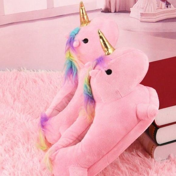 Unicorn Plush Slippers | Unisex - Picture 1 of 4